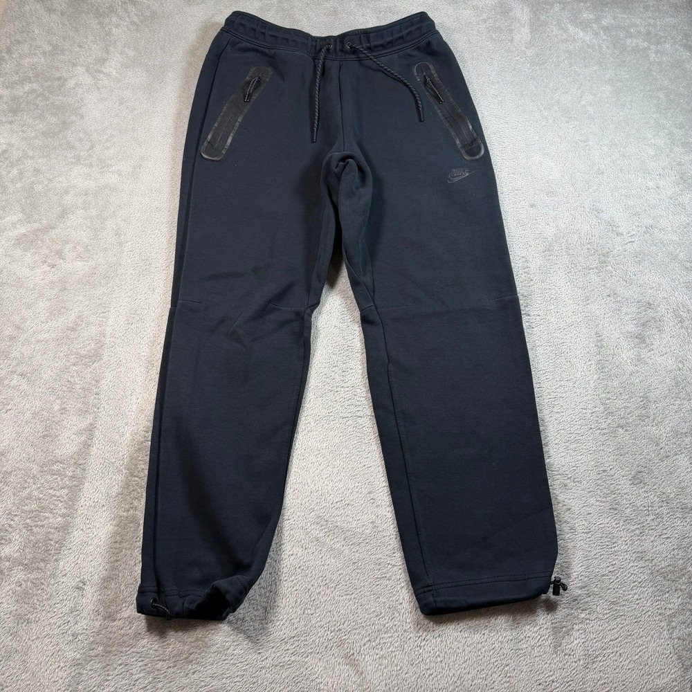 Nike Sportswear Tech Fleece Pants Mens Small Black Cinch Open Hem Joggers DQ4312